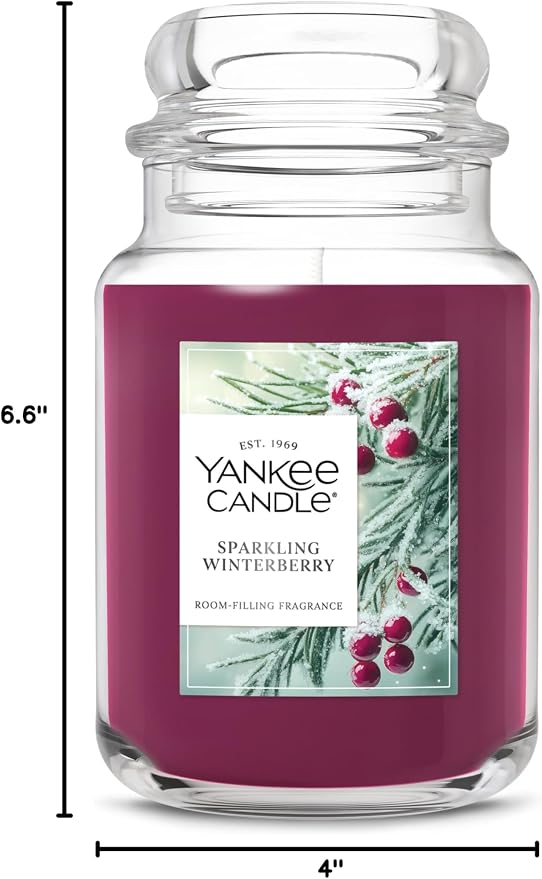 Yankee Candle Sparkling Winterberry Scented Candle, 22oz Large Jar - Image 9