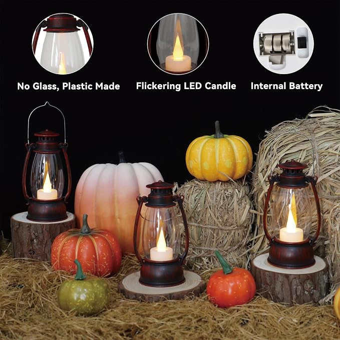12Pcs Hand-Brushed Red Mini Lanterns - Image 4