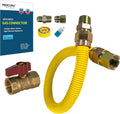 1" OD x 12" x 3/4"MIP x 3/4"FIP Universal Flexible Gas Connector Kit by PROCURU