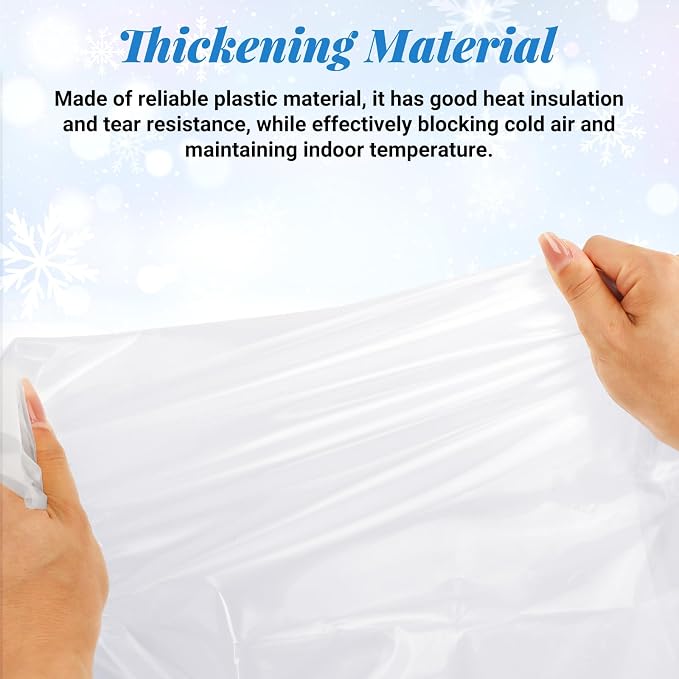 U0U Window Insulation Kit, 47in x 63in Indoor Plastic Window Insulation Kit - Image 4
