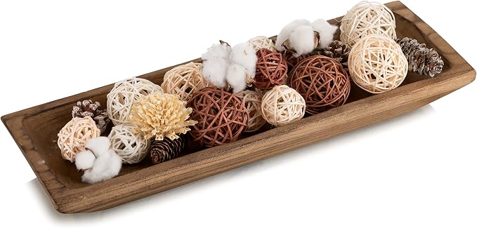 Hanobe Large Wood Decorative Dough Bowl by Hanobe