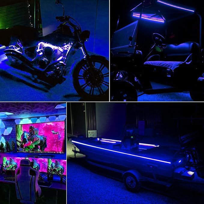 echosari Blue Led Strip Lights Waterproof Battery Operated - Image 5