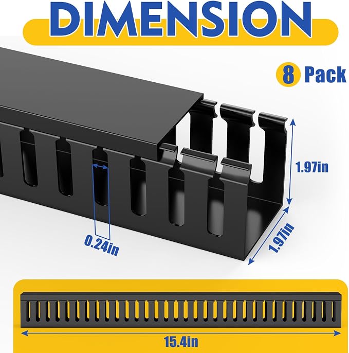 Open Slot Wiring Raceway Cable Duct, Cable Management Cord Track | 123" open - Image 2