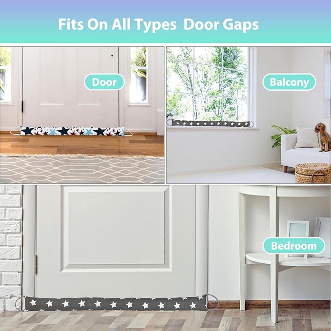 Weighted Door Draft Stopper, 2 Pack 36 Inch Under Door Blocker, Bottom of Door - Image 7