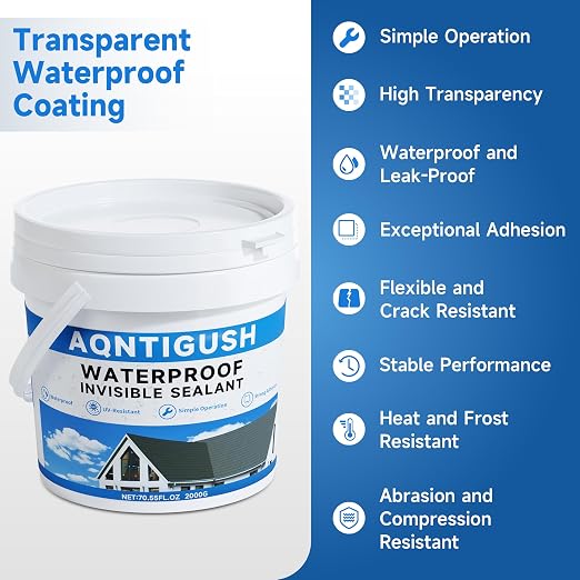 Transparent Waterproof Sealant 70oz, Bonds to roofs, concrete & wood, - Image 2