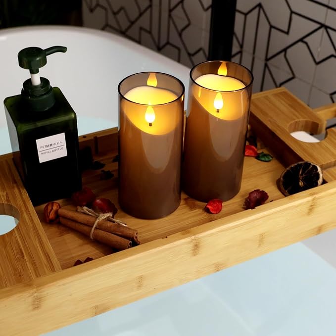 NURADA Flameless Candles with Remote Timer: 3D Wick Battery Operated Led Pillar - Image 5