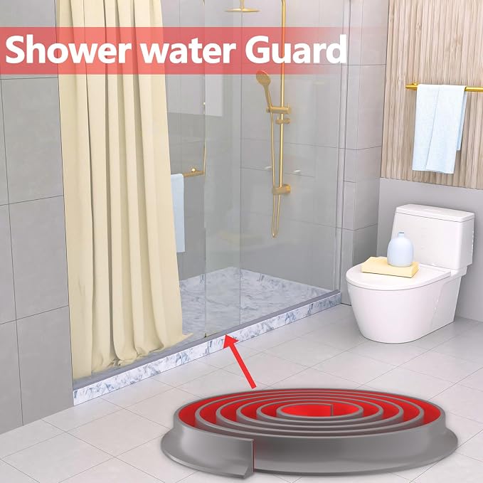 Raycity Silicone Shower Threshold Water Dam Barrier, 67 Inch, Shower Water - Image 6