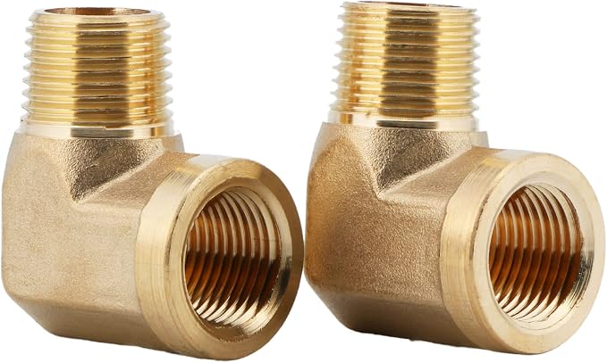 U.S. Solid 2pcs 90 Degree Barstock Street Elbow Brass Pipe Fitting 1/4" NPT - Image 5
