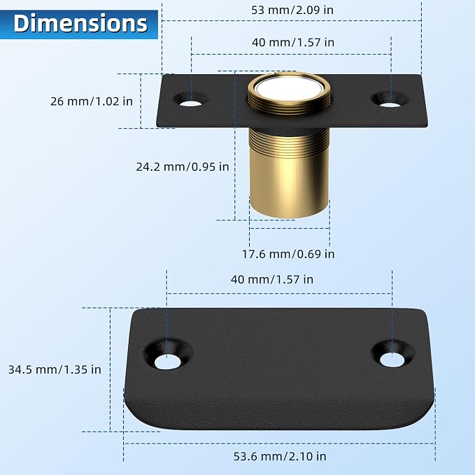 Ball Catch Door Hardware Jiayi 6 Pack Magnetic Ball Catch Top of French Door - Image 2