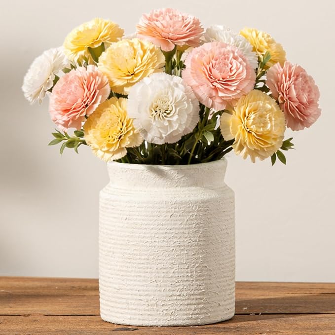 Ceramic Flower Vase 6.5 inch Farmhouse Rustic Vase by Dobbyby