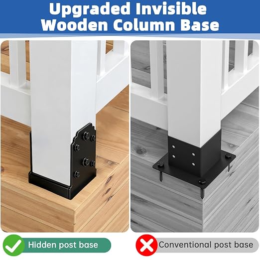 6x6 Post Base, Concealed Fastener Concrete Post Anchor, Elevated Post Base | - Image 9