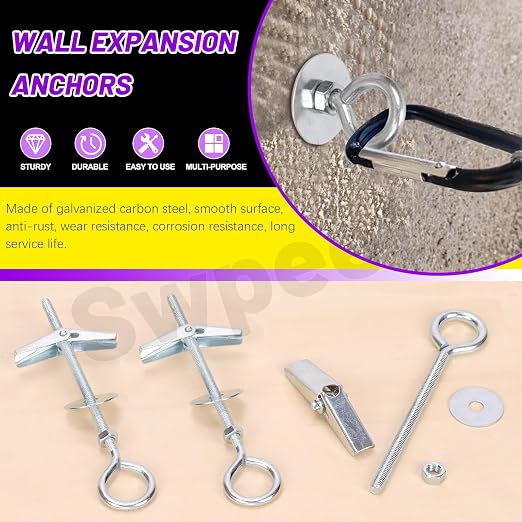 Swpeet 15 Set M5×75mm Eye Bolt Toggle Bolts and Wing Nut Kit - Image 3