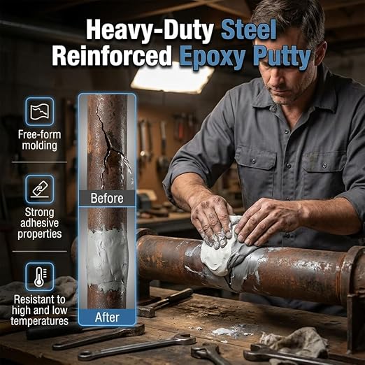Steel Reinforced Epoxy Putty, 2026 New Waterproof Heat-Resistant Epoxy Putty - Image 2