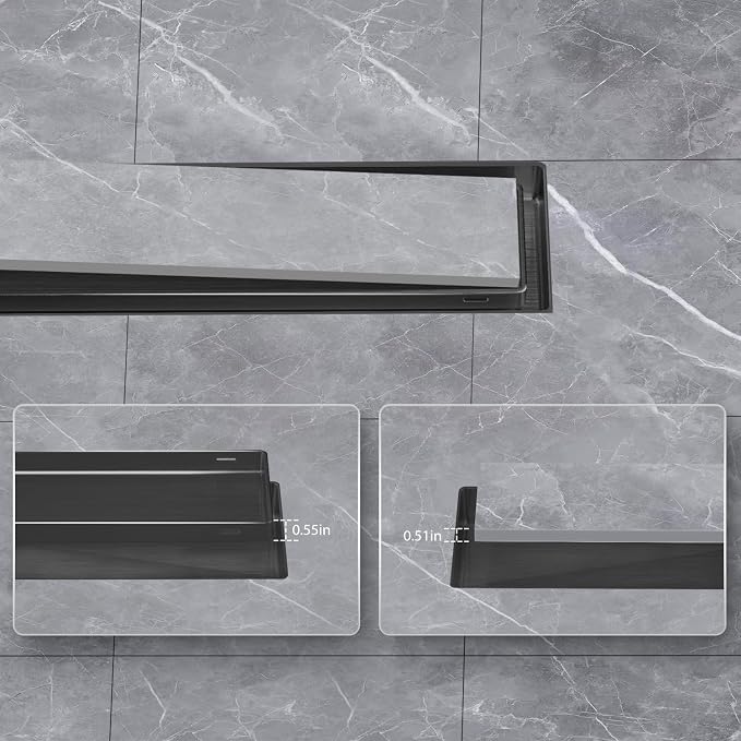 EXF Linear Shower Drain 24 Inch Shiny Black - Image 5