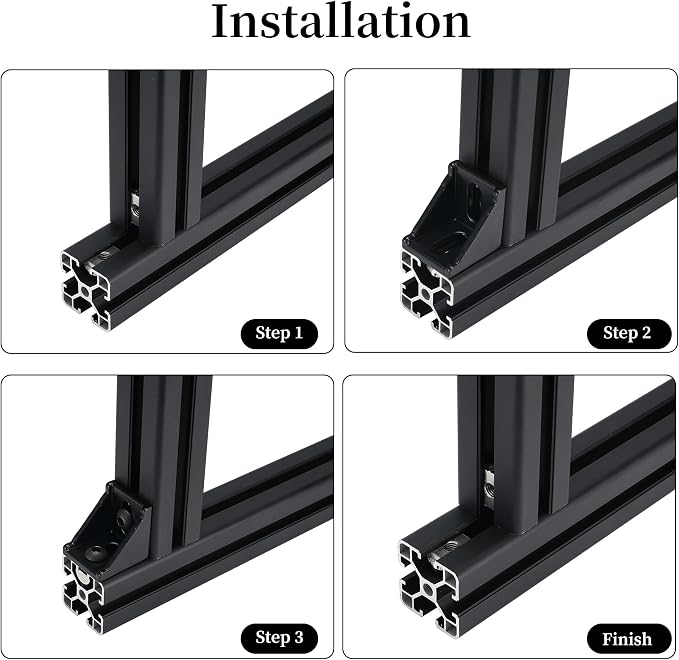 BELLA BAYS 40Series 10Sets Black 4040A Corner Bracket, Support Corner Bracket - Image 5