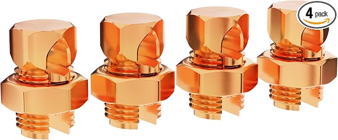 THE CIMPLE CO 4 Pack, Size #2 Copper Split-Bolt Connectors 2 AWG by THECIMPLECO