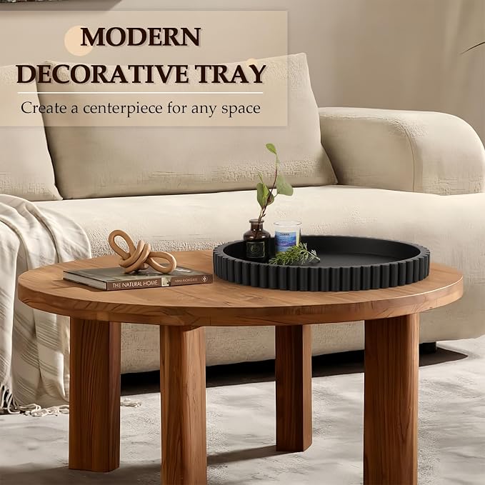 Oval Tray for Coffee Table Decor, Solid Concrete, Aesthetic Home Decor - Image 2