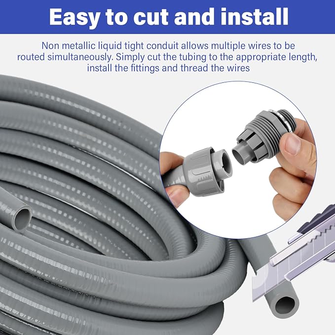 Liquid-Tight Conduit Connector Kit, Flexible Non Metallic Liquid Tight - Image 4