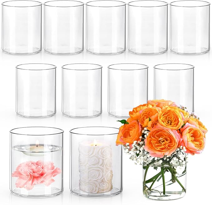 UPBUD 4 Inch Glass Cylinder Vases by UPBUD