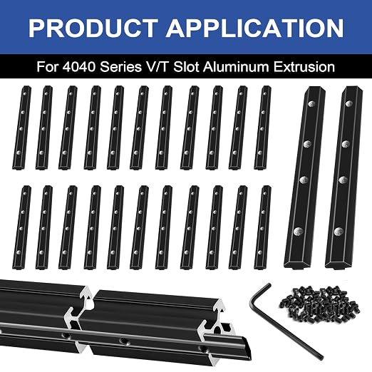 24pcs 4040 Straight Connector Corner Bracket Joint Plate Black | 4040 Hardware - Image 5