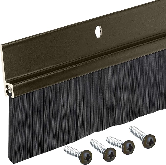 Brown Aluminum Brush Door Sweep by RandallManufacturing