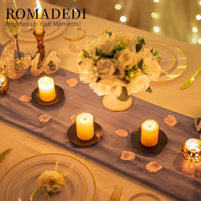 Romadedi 4-Pack Black Iron Candle Plate, Small Tray - Image 4