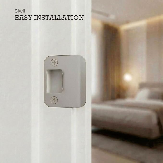 Deadbolt Strike Plate – Extended Lip Door Knob Strike Plate, Reinforced Door - Image 3