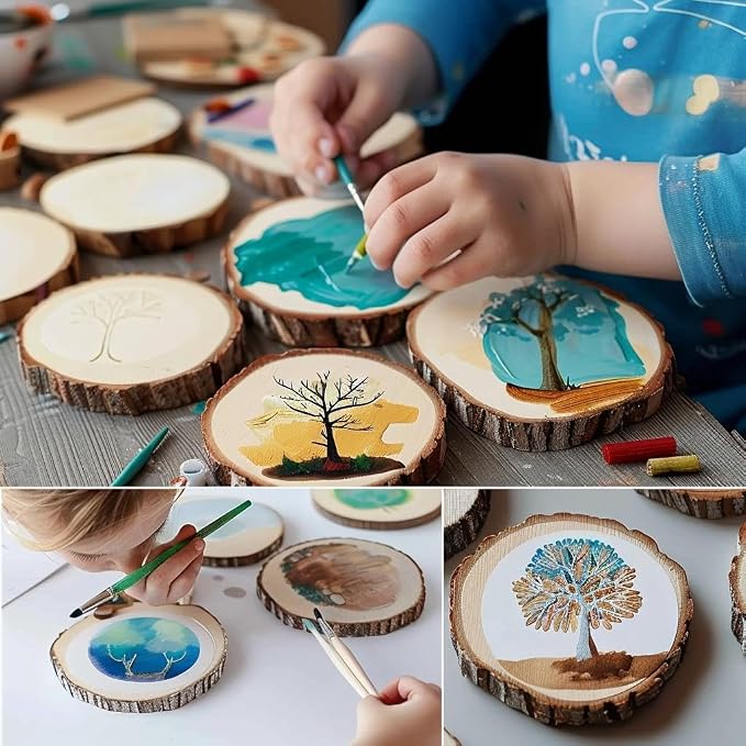 10pcs Wood Slices for Centerpieces 5.5-6.5 inches Wood Rounds for Tables Decor - Image 5