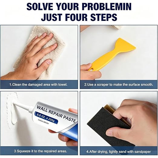 Wall Repair Paste Tube, Drywall Patch Repair Kit, Plaster & Hole Repair | Wall - Image 8