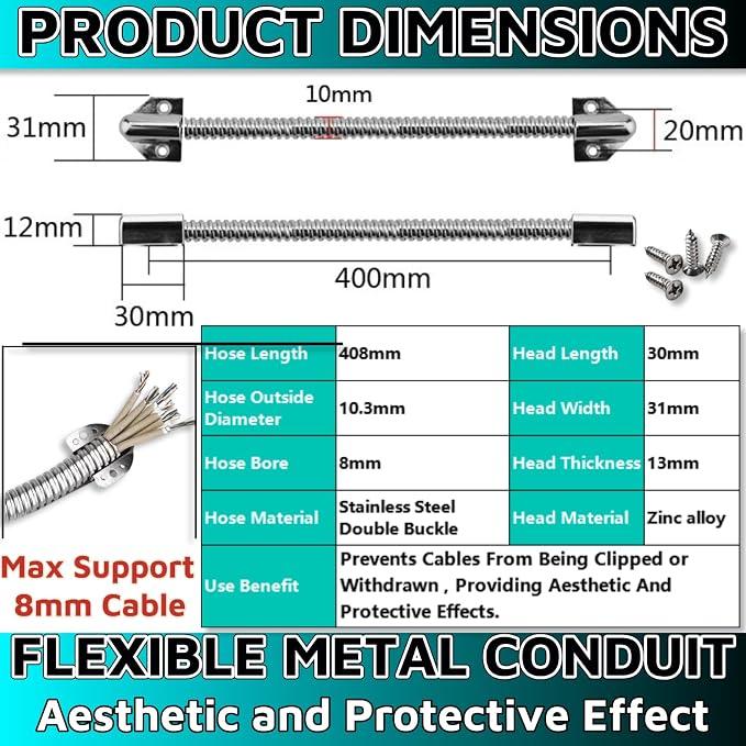 1-Pack Door Flex Conduit 16" Door Wire Conduit Flexible Conduit Flexible - Image 3