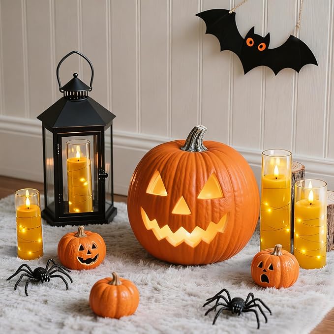 Raycare 9 Pcs Flameless Battery Operated Pillar Candles - Image 3