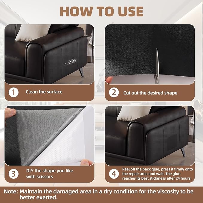 Leather Repair Kits, Large Vinyl Repair Patch - Image 5