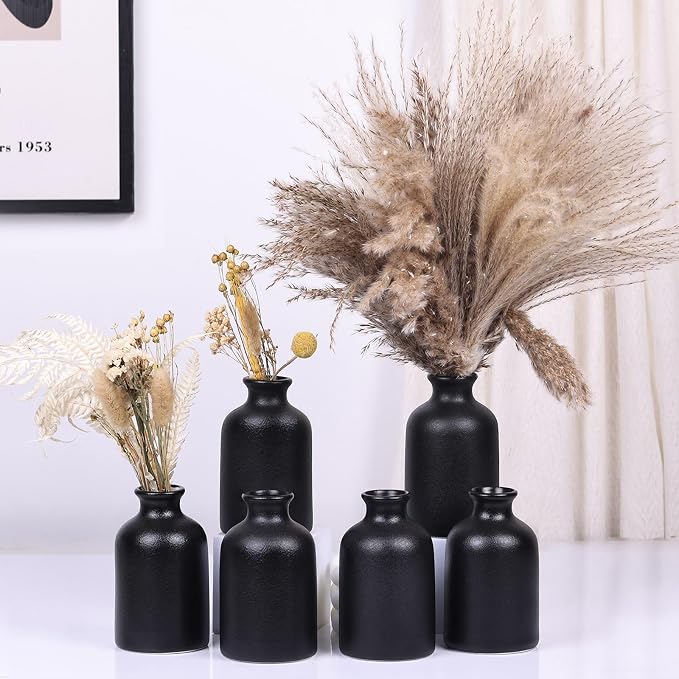 Black Bud Vases Set of 6 - Image 6