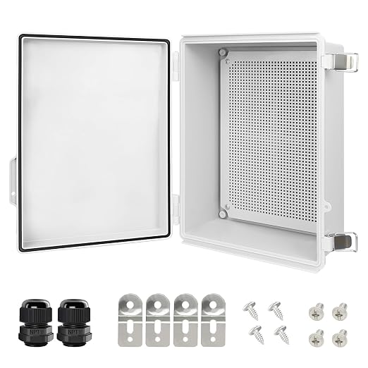 Electrical Box, IP67 Waterproof Hinged Cover Stainless Steel Latch Junction Box by LeMotech
