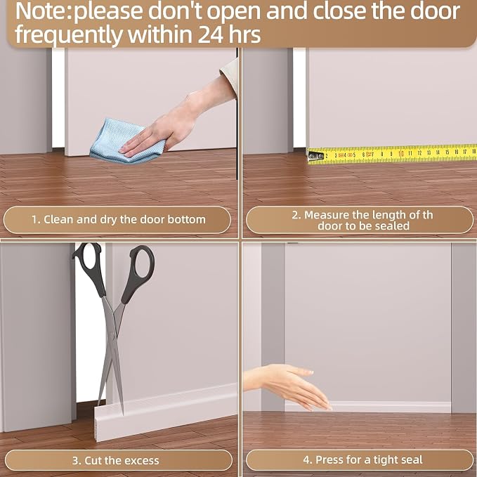 KNEELISA 78" White Under Door Draft Stopper Interior - Image 9