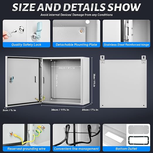 Steel Electrical Junction Box, Outdoor & Indoor Universal Project Box - Image 4