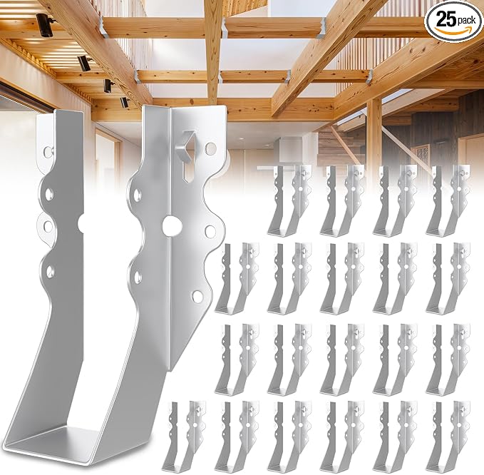 25 Pcs 2x6 Joist Hangers, 18 Gauge Metal Face Mount Joist Hangers, Lu26 Joist by Levendor
