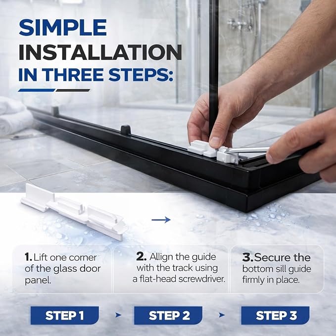 Novabright 8 Pack Sliding Shower Door Bottom Guide, Track Sill Guide - Image 5