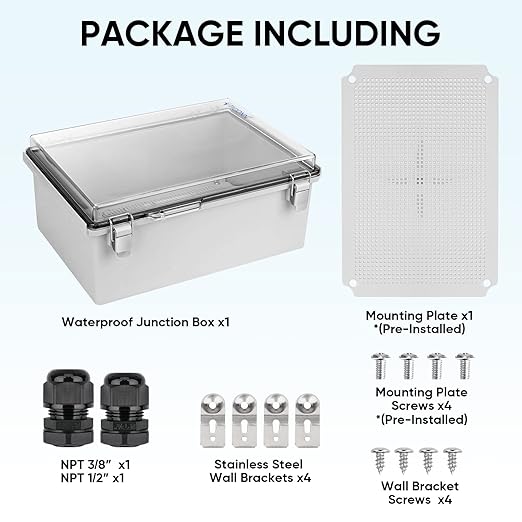 TICONN Outdoor Electrical Box Waterproof, ABS IP67 Junction Box Enclosure | - Image 6