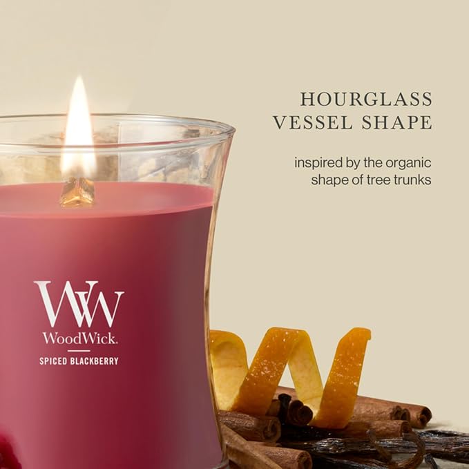 Woodwick Spiced BlackBerry Medium Hourglass Candle - Image 4