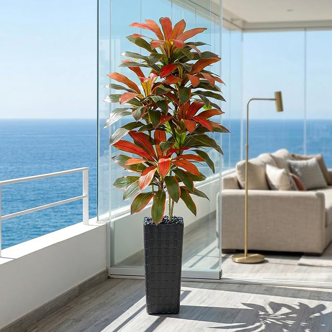 Artificial Red Dracaena Tree Indoor, 7FT Tall Fake Floor Plants - Image 2