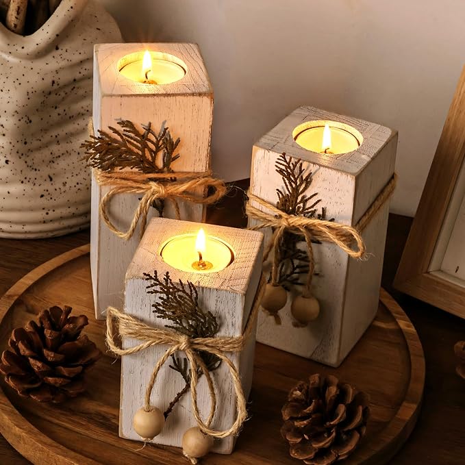 White Farmhouse Candle Holder - Image 7