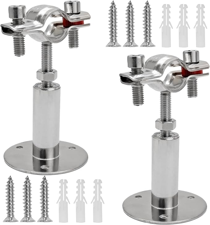 2pcs Adjustable Pipe Support Bracket, Stainless Steel Pipe Clamp | 3/4 Inch-7/8 by suiwotin