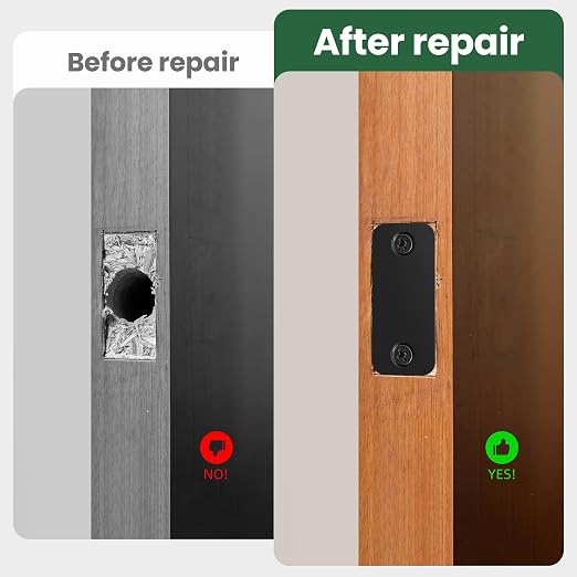 Blank Door Hole Cover Plate 1" x 2-1/4", Round Corner Deadbolt Strike Plate | - Image 4