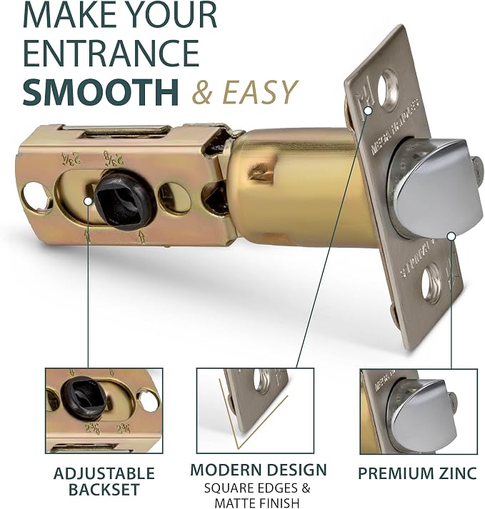 Entry Square Latch Satin Nickel - Image 2