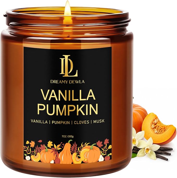 DL DREAMY DEWLA Fall Candle, Vanilla Pumpkin Scented by DLDREAMYDEWLA