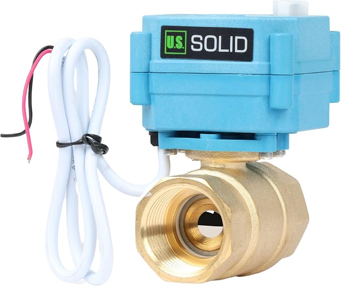 U.S. Solid 1inch Brass Motorized Ball Valve, Full Port NPT, IP67 Waterproof - Image 2