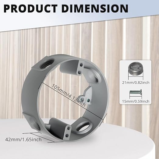3 pcs Round Weatherproof Electrical Box Extenders, 18.3 cu in - Image 5