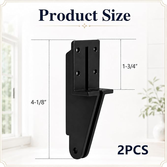 2Pcs Door Jamb Bracket Hardware, Storm Door Closer Bracket Replacement | Black - Image 2