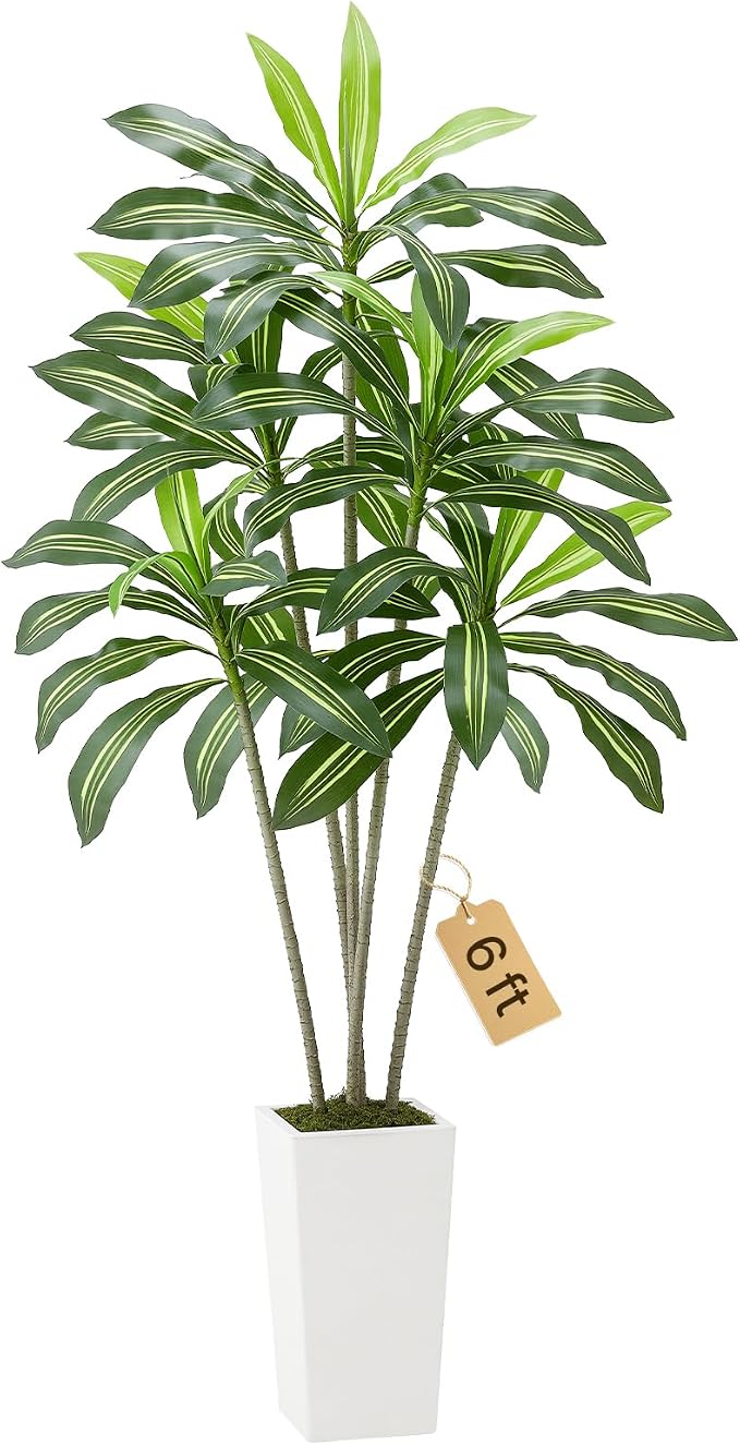VEVOR Artificial Dracaena Tree 6 ft, Fake Palm Tropical Plants by VEVOR